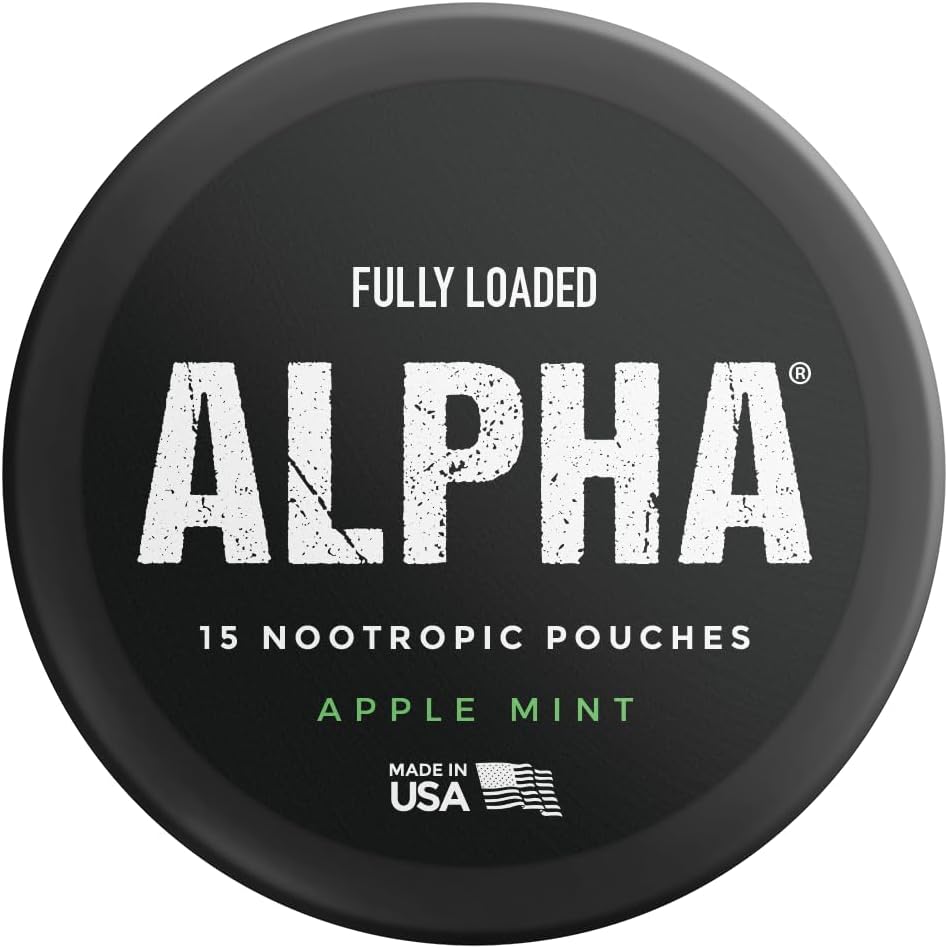 Fully Loaded Alpha Nootropic Pouches (Apple Mint) - 5 Latas - 15 Bolsitas por Lata