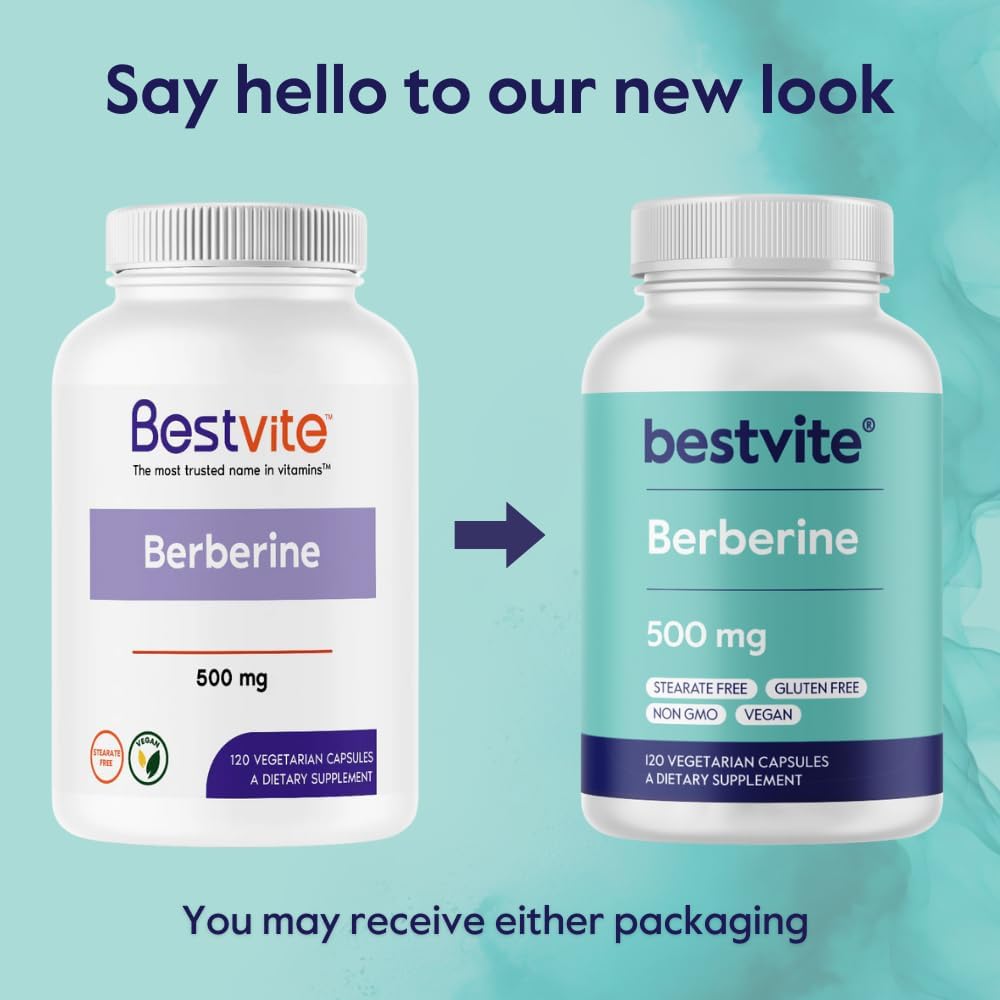 BESTVITE Berberina 500mg, 120 Cápsulas Vegetarianas