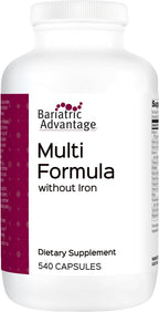 Bariatric Advantage Multi Formula Sin Hierro - Multivitamínico Diario de Alta Potencia para Pacientes de Cirugía Bariátrica - 540 Cápsulas