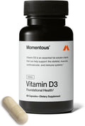 Momentous Vitamina D3 5000 UI - 60 cápsulas - Certificado NSF para deporte