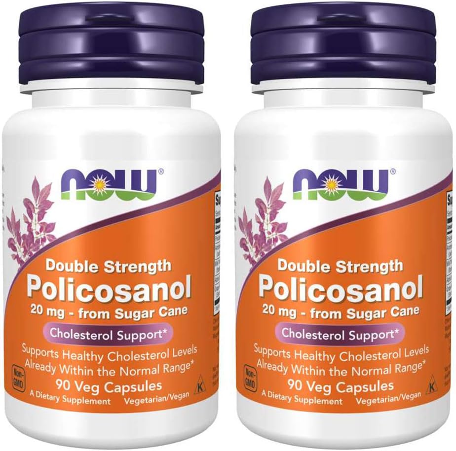 NOW Foods Policosanol Double Strength, 90 Vegetable Capsule (Pack of 2) – Image 1
