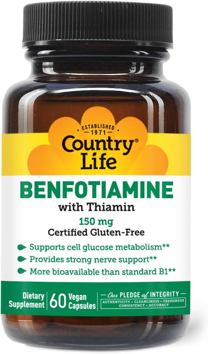 Country Life Benfotiamina con Tiamina, Apoyo – Contribuye al metabolismo energético normal. – Image 5