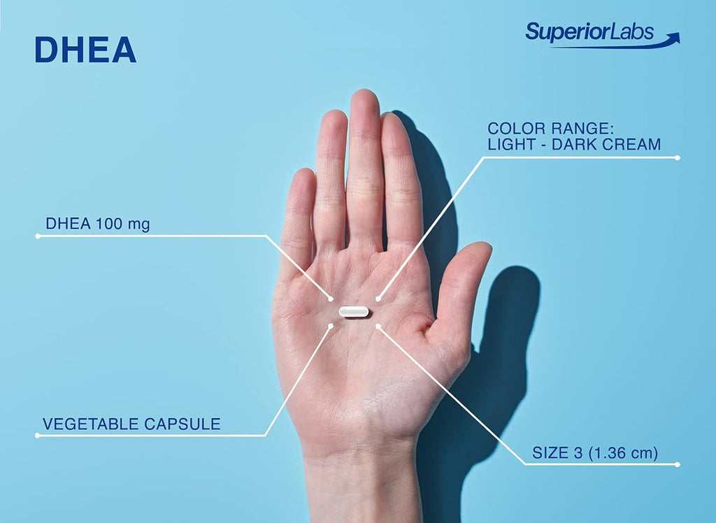 Superior Labs DHEA 100 mg - 60 Cápsulas Vegetales - Sin OGM