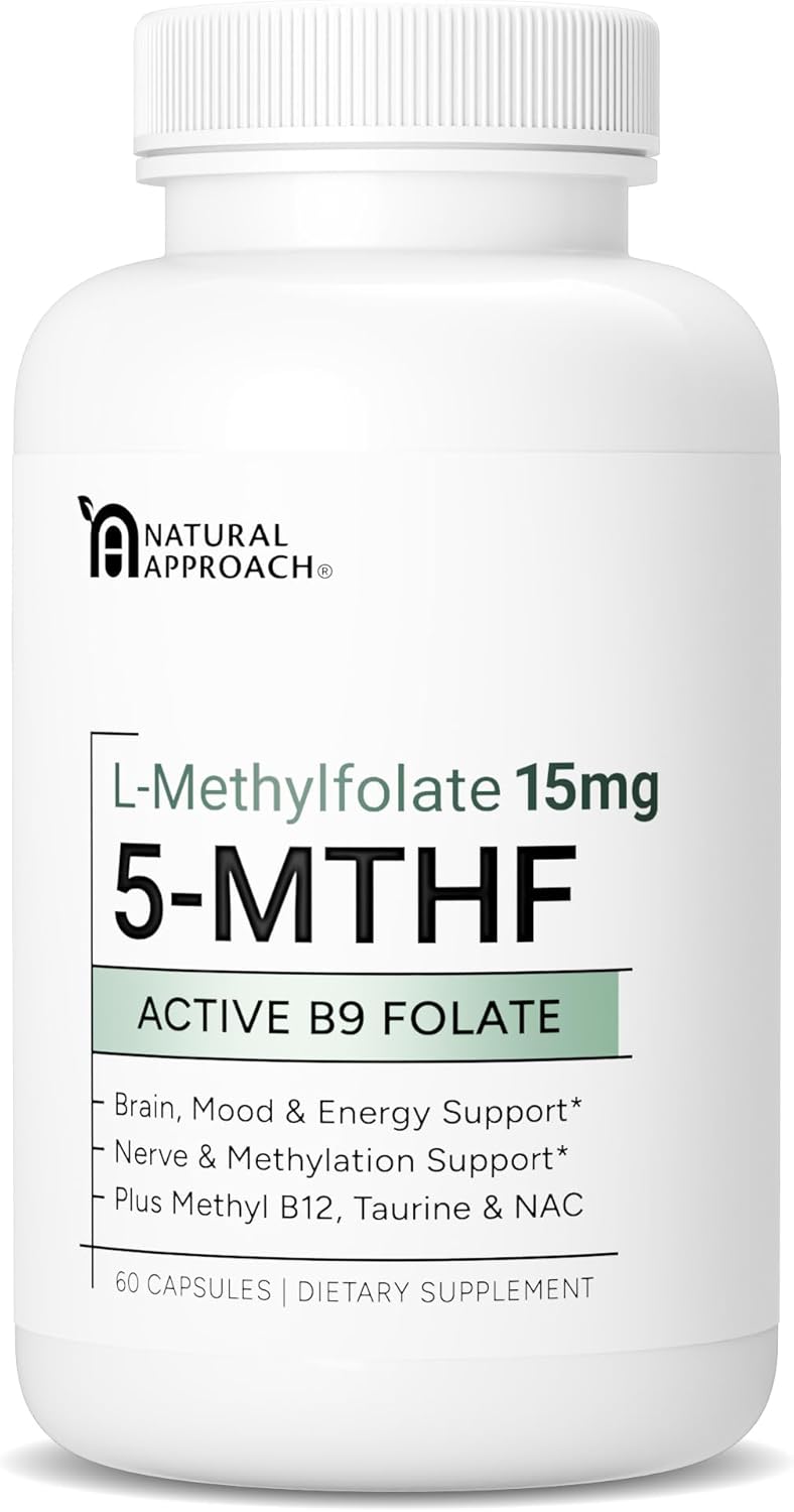 L-Metilfolato 15mg con Metil-B12, D3, NAC y Taurina | 60 Cápsulas