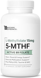 L-Metilfolato 15mg con Metil-B12, D3, NAC y Taurina | 60 Cápsulas
