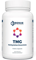 Renue By Science TMG Methylation Essentials - 120 Cápsulas Entéricas con B12, B6, Folato y Zinc