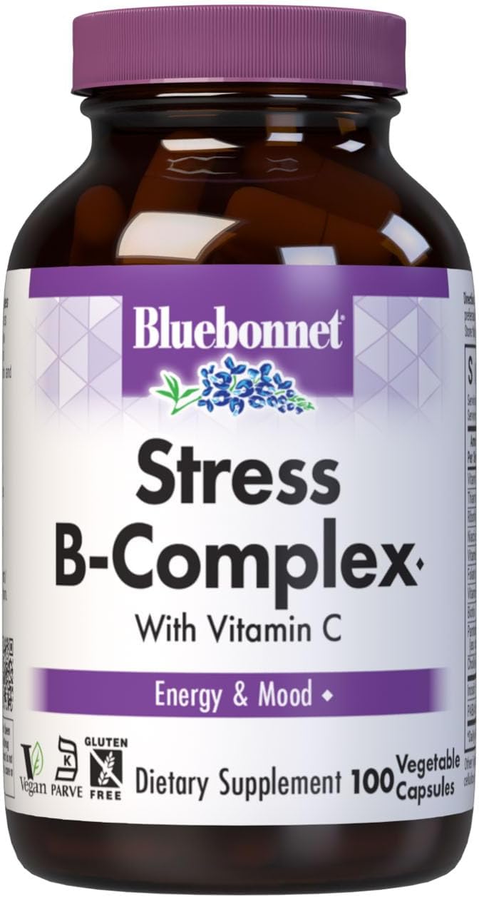 Bluebonnet Nutrition Complejo B para el Estrés – 100 Cápsulas Vegetales, Vegano, Sin Gluten