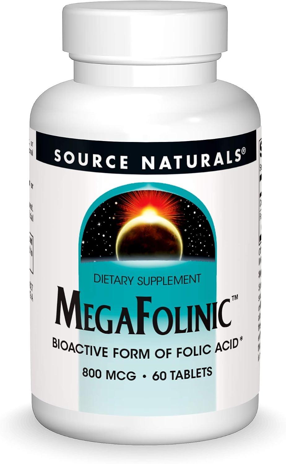 Source Naturals MegaFolinic 800 mcg, 60 Comprimidos