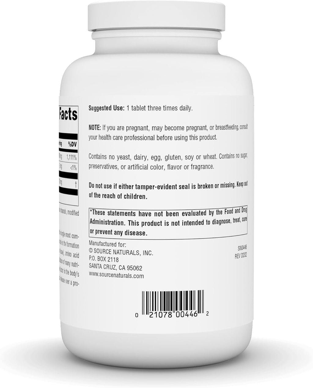 Source Naturals C-1000, con Escaramujo 1000 mg - 250 Comprimidos de Liberación Prolongada