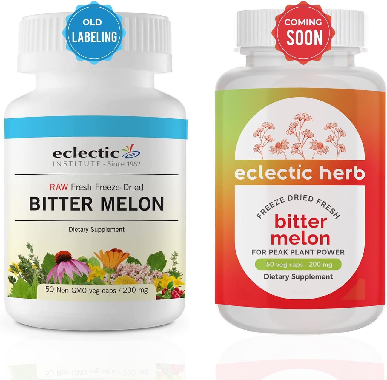 Eclectic Institute Melón Amargo Crudo Liofilizado, 50 Cápsulas (200 mg)