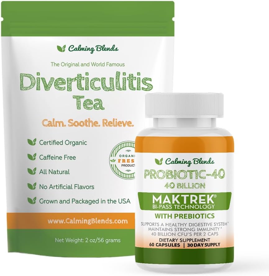 CALMING BLENDS Probiótico, 40 Mil Millones UFC, Sistema de Liberación Bi-Pass, Estable en Estante, 60 Cápsulas Vegetales