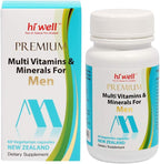 Hi Well Premium Multivitaminas y Minerales para Hombres, 60 Cápsulas Vegetales