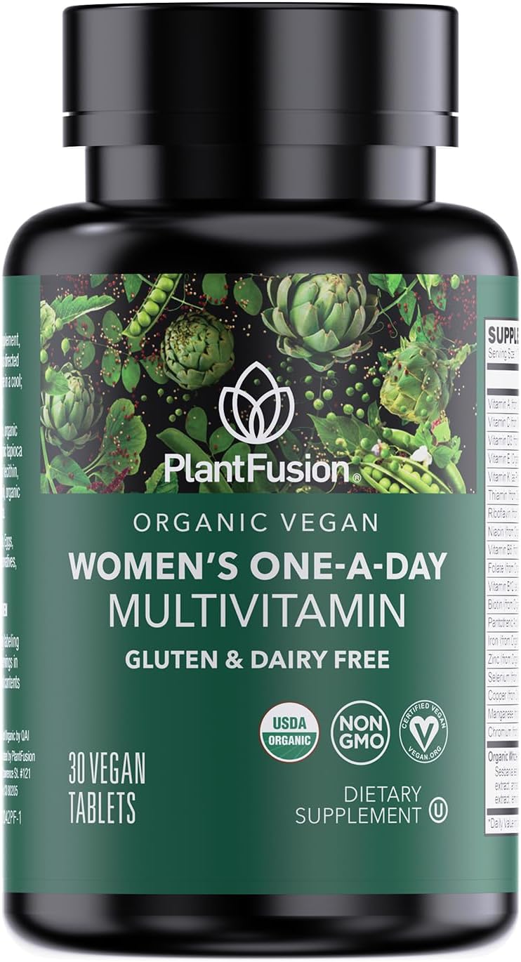 PlantFusion Multivitamínico Orgánico para Mujeres con Hierro - 30 Comprimidos Veganos