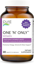 PURE ESSENCE LABS One N Only Multivitamínico para Mujeres – Suplemento natural con vitamina D3, B12 y biotina, 30 comprimidos
