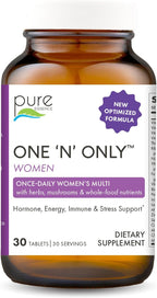 PURE ESSENCE LABS One N Only Multivitamínico para Mujeres – Suplemento natural con vitamina D3, B12 y biotina, 30 comprimidos