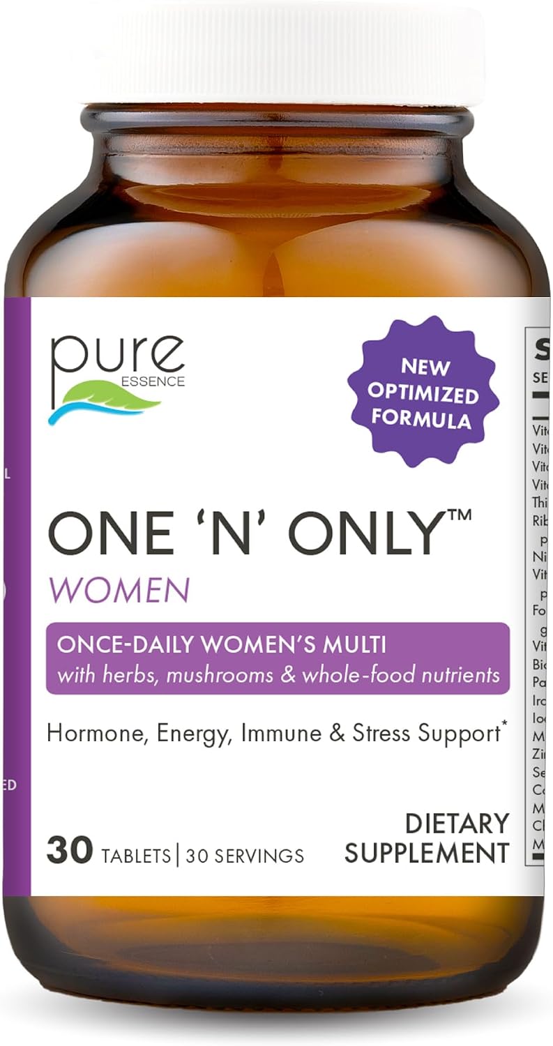 PURE ESSENCE LABS One N Only Multivitamínico para Mujeres – Suplemento natural con vitamina D3, B12 y biotina, 30 comprimidos