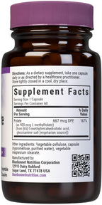 BlueBonnet Nutrition CellularActive Metilfolato 400 mcg con Quatrefolic® - 60 Cápsulas Vegetales