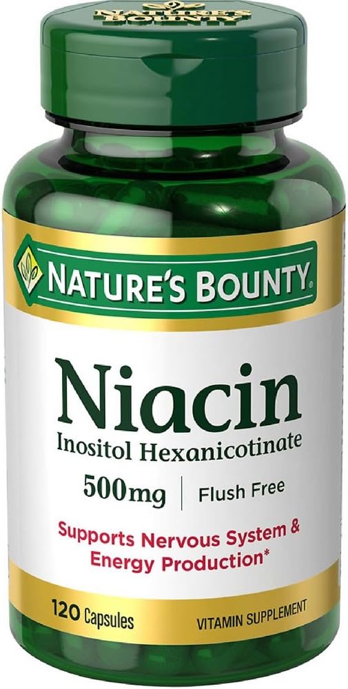 Nature's Bounty Niacina 500 mg, 120 Cápsulas (Pack de 2)