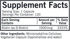 d-Biotina 1000 mcg Cápsulas - Hipoalergénico - 120 unidades