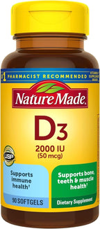 Nature Made Vitamina D3 2000 IU (50 mcg) 90 Cápsulas Blandas