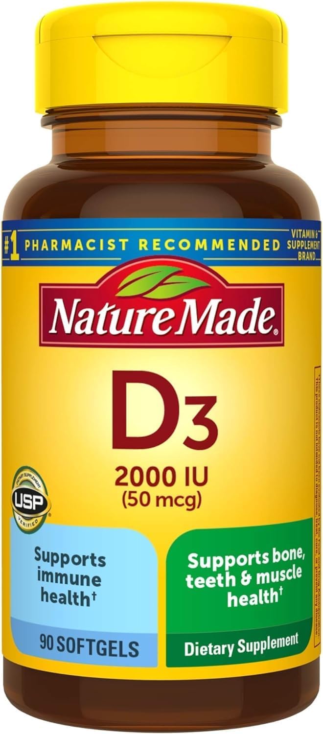 Nature Made Vitamina D3 2000 IU (50 mcg) 90 Cápsulas Blandas
