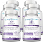 Approved Science DIM - Apoyo al Metabolismo de Estrógenos - DIM, Brócoli, Mostaza, Calcio, BioPerine - Vegano - 6 Botellas - 360 Cápsulas