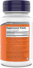 Now Foods Glicina 1000mg - Suplemento para el Sueño y Sistema Nervioso, 200 Cápsulas Veganas