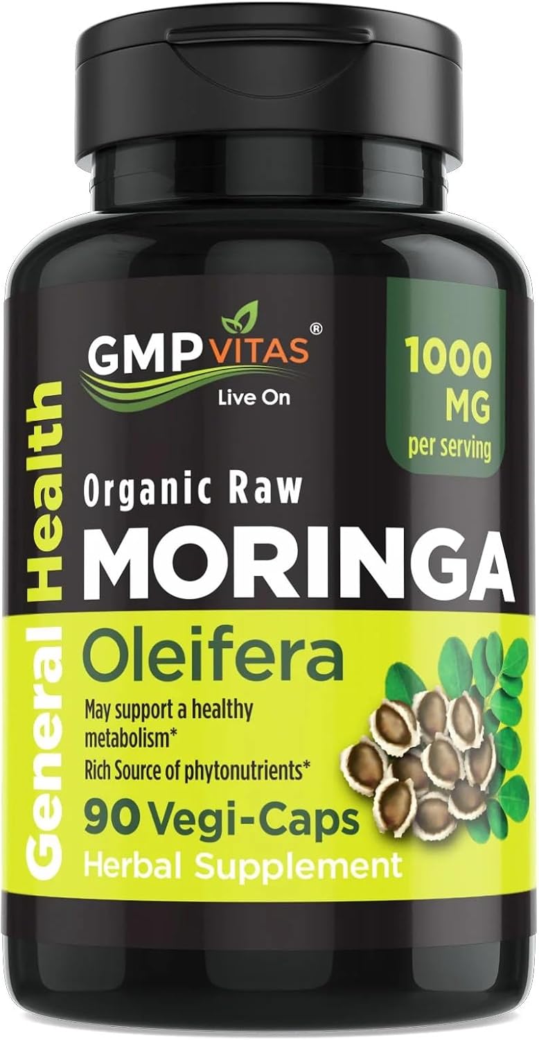 Cápsulas de Moringa Orgánica 1000mg - Suplemento Puro de Hoja de Moringa