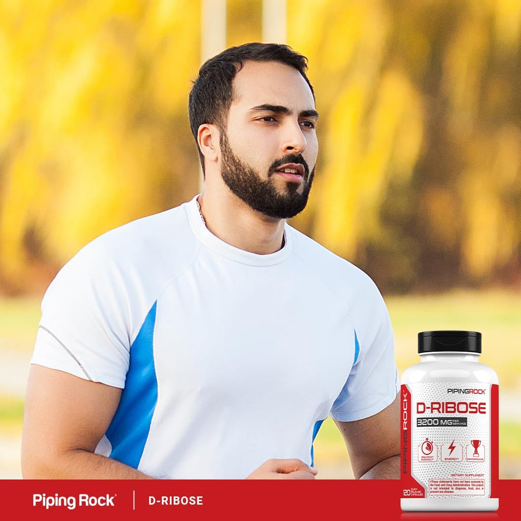 Piping Rock Cápsulas de D-Ribosa | 3200 mg | 120 Cápsulas | Suplemento para Hombres y Mujeres | No OGM, Sin Gluten