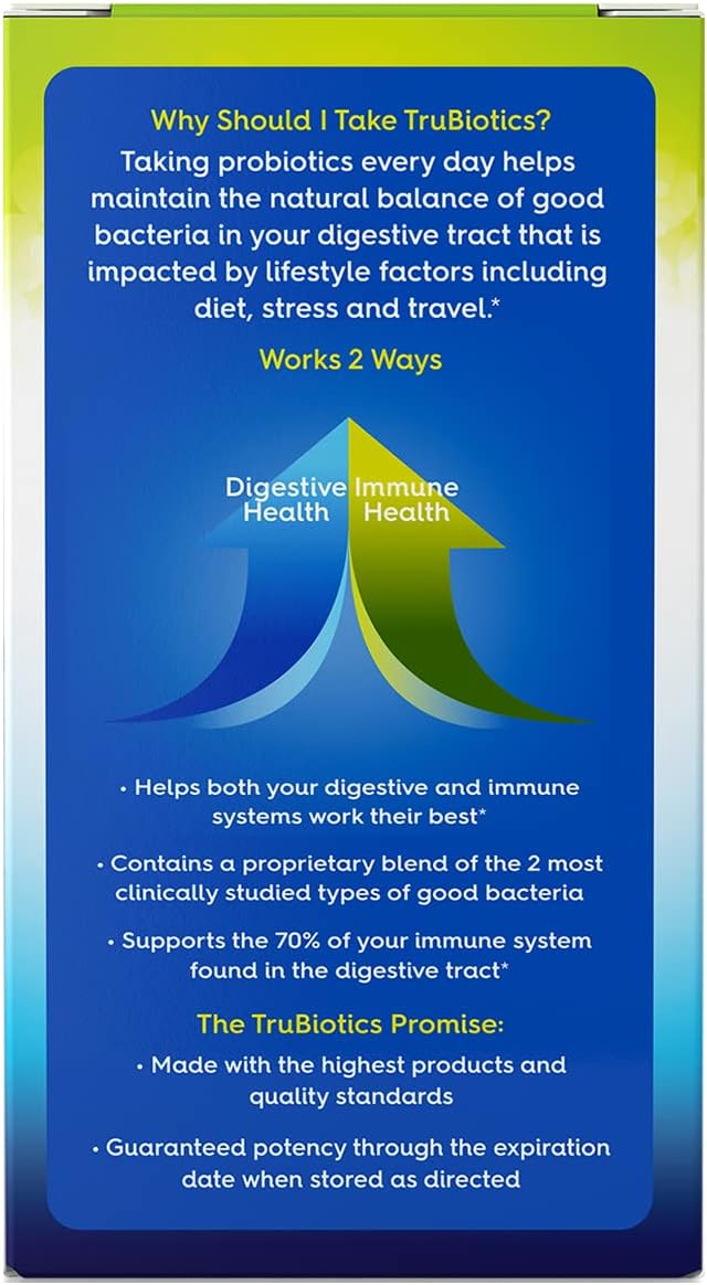 TruBiotics Daily Probiotic, 30 Cápsulas - Sin Gluten, Sin Soja, Apoyo Digestivo e Inmunitario