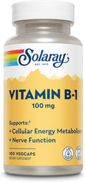 SOLARAY Vitamina B-1 (Tiamina) 100 mg - 100 Cápsulas Veganas