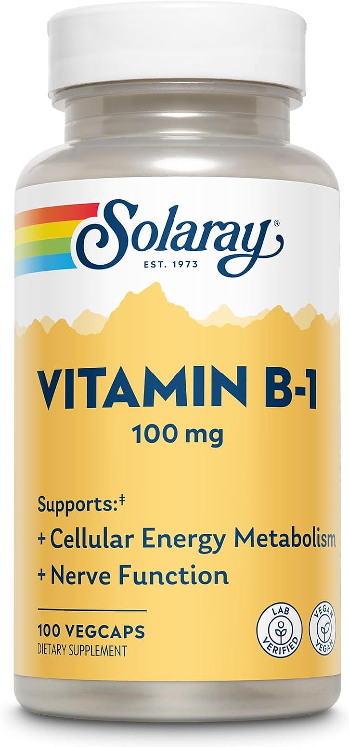 SOLARAY Vitamina B-1 (Tiamina) 100 mg - 100 Cápsulas Veganas