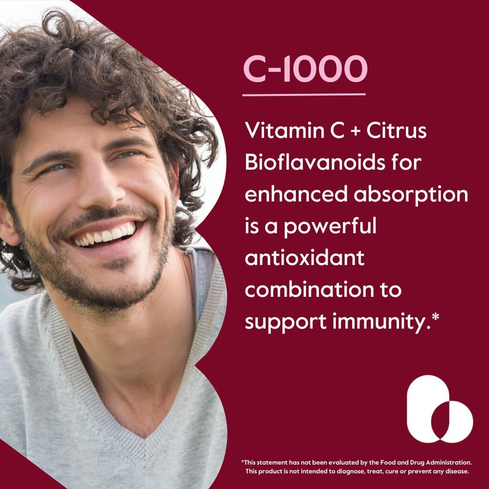 BESTVITE Vitamina C 1000 mg con Bioflavonoides Cítricos - 120 Cápsulas Vegetarianas - Vegano - Sin Gluten - No OGM