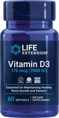 Life Extension Vitamina D3 175 mcg (7000 UI), 60 Cápsulas Blandas