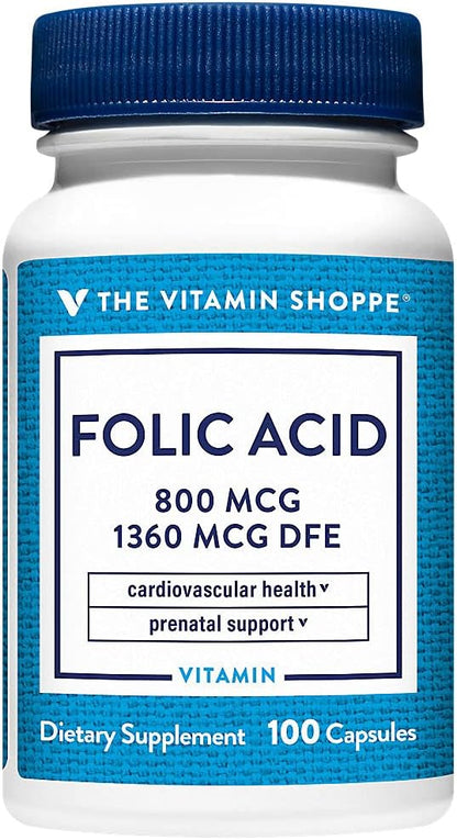 Ácido Fólico 800 mcg, 300 Cápsulas - Apoyo – Marca de confianza: The Vitamin Shoppe es una marca reconocida en el – Image 4