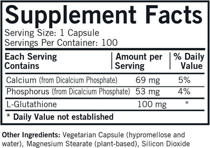 Kirkman Reduced L-Glutathione 100 mg - Hipoalergénico | 100 Cápsulas Vegetales | Antioxidante – Image 2