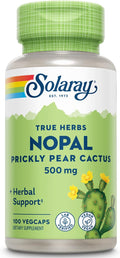 Solaray Nopal Prickly Pear Cactus - 500 mg por Dosis, 100 Cápsulas Veganas