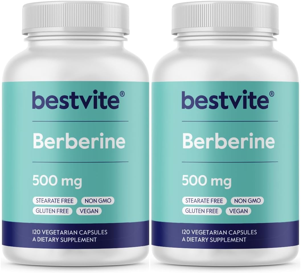 BESTVITE Berberina 500 mg - 240 Cápsulas Vegetarianas (2 Envases)