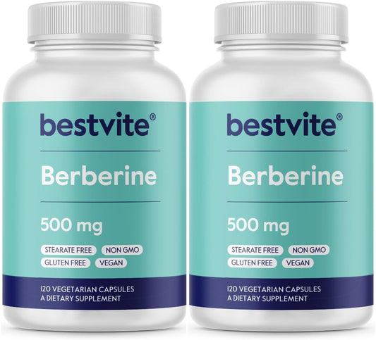 BESTVITE Berberina 500 mg - 240 Cápsulas Vegetarianas (2 Envases)