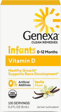 Genexa Vitamina D3 Líquida para Bebés - Gotas Orgánicas con Sabor a Vainilla - 90 Dosis