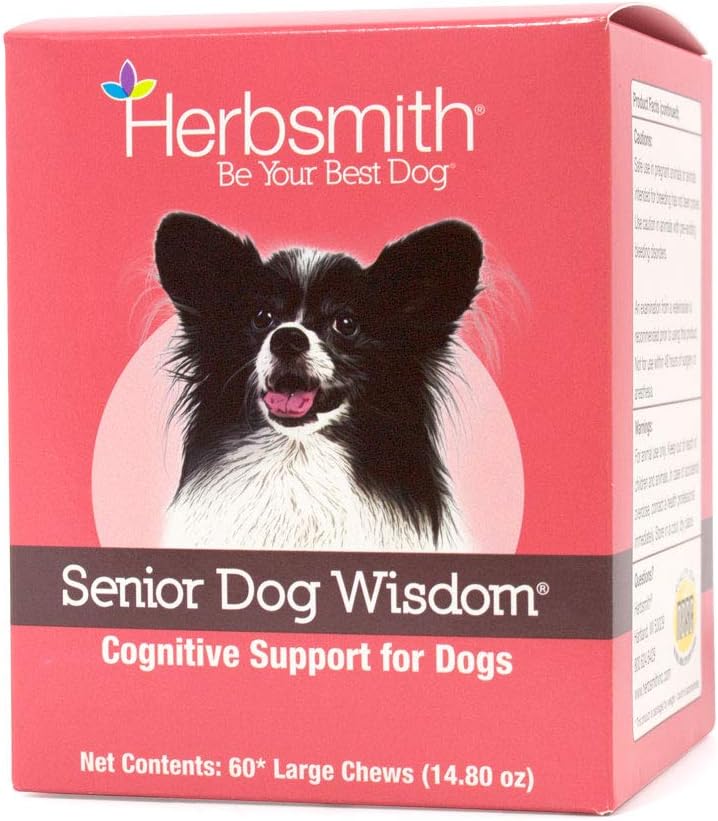 Herbsmith Senior Dog Wisdom - Suplemento para demencia canina - 60 masticables grandes