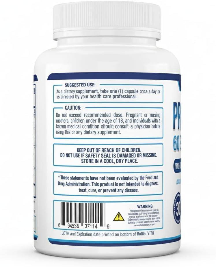 Purely Optimal Probióticos para la Salud Digestiva, 60 mil millones de UFC – Liberación retardada con enzimas digestivas y prebióticos orgánicos – Apoyo contra la hinchazón, inmunidad y energía, 30 cápsulas