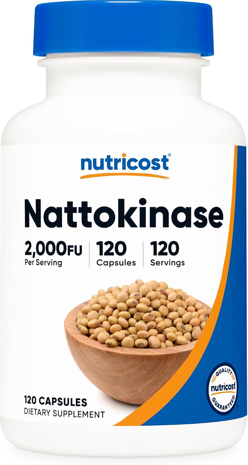 Nutricost Nattokinasa 2,000FU, 120 Cápsulas - Sin Gluten, No-GMO, Vegetariano
