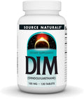 Source Naturals DIM, Diindolylmethane 100mg con BioPerine y Vitamina E - 120 Comprimidos
