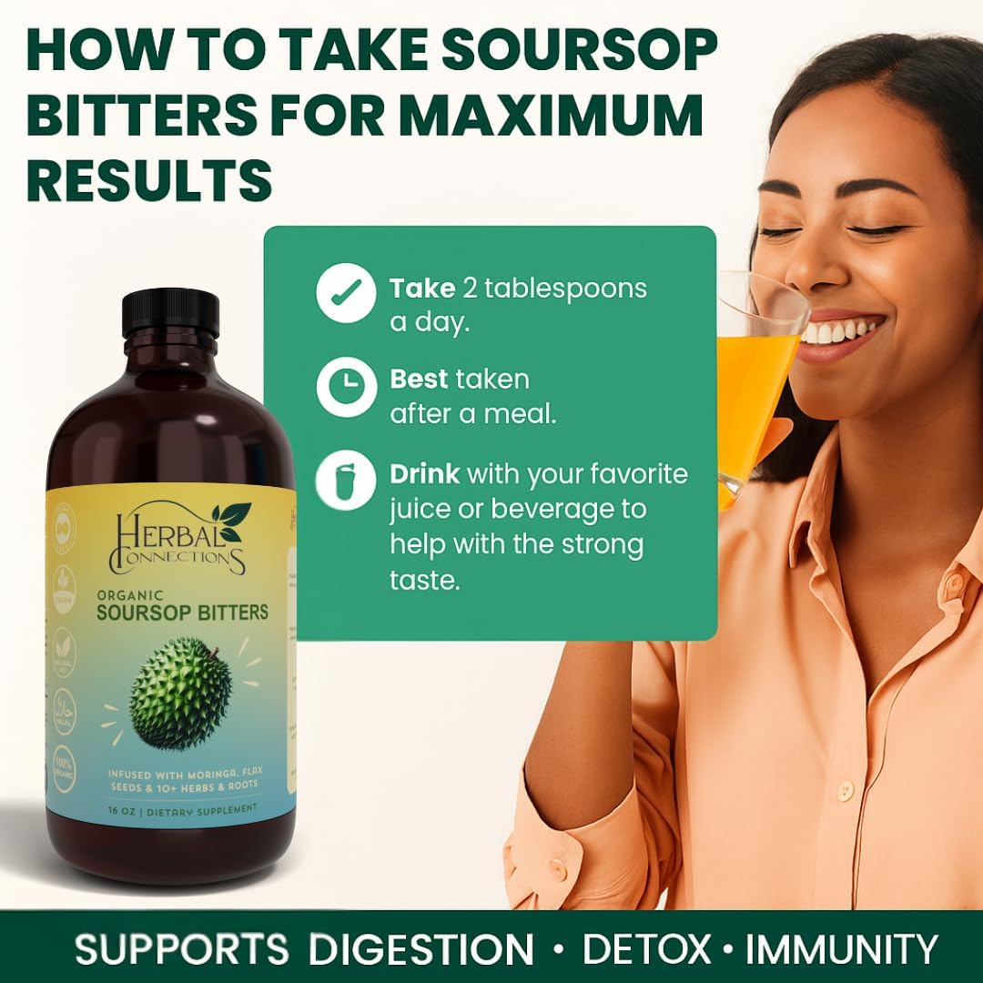 Soursop Bitters Orgánico con Moringa y Aloe Vera - 473 ml
