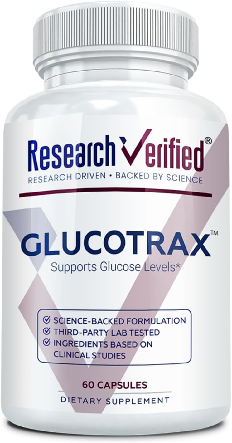 Research Verified Glucotrax - Berberina, Cromo Picolinato, Canela, Gymnema - 180 Cápsulas