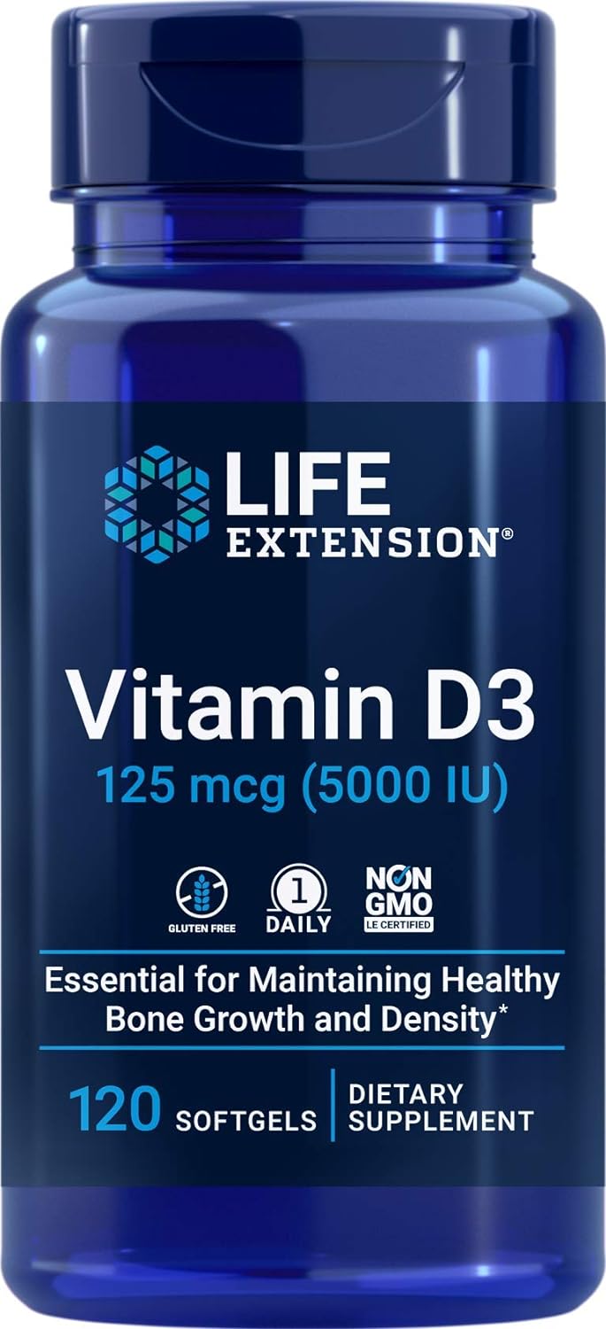 Life Extension Vitamina D3 5000 IU, 120 Softgels