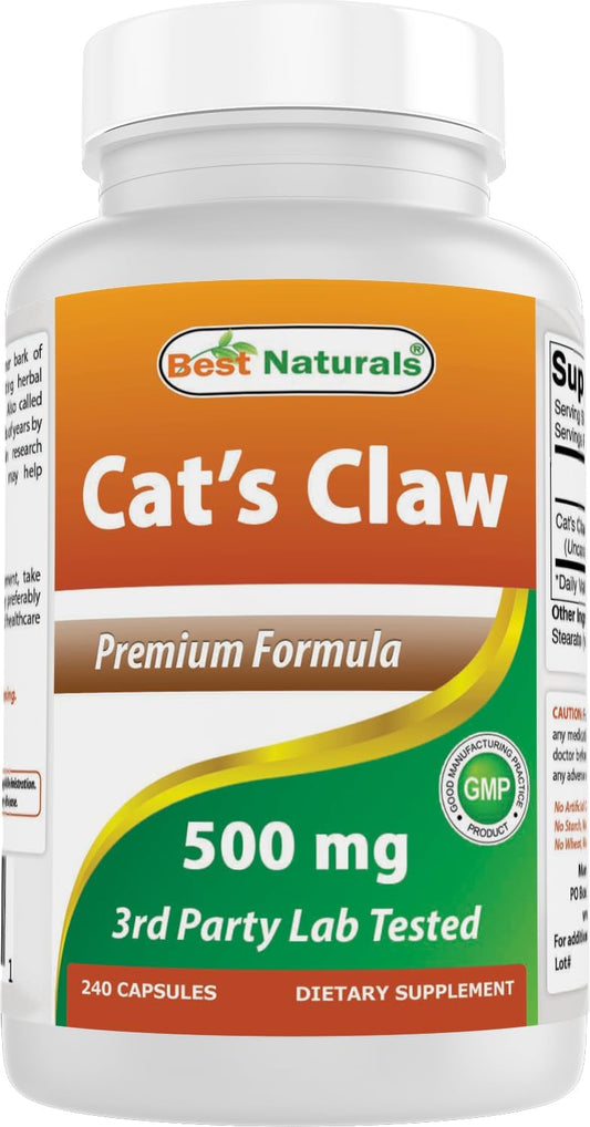 Best Naturals Uña de Gato 500 mg, 240 Cápsulas