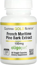 California Gold Nutrition Extracto de Corteza de Pino Marítimo Francés con Oligopin®, 100 mg, 60 Cápsulas Vegetales