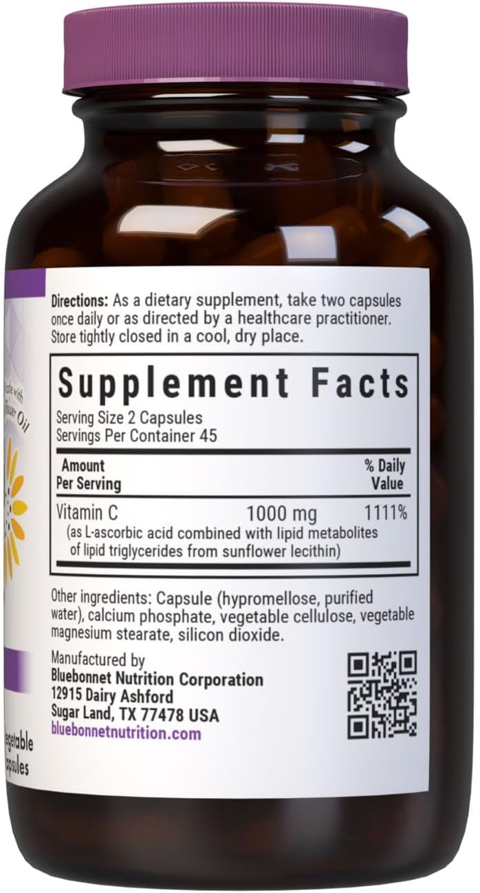 BlueBonnet Nutrition Vitamina C Liposomal 1000 mg, 90 Cápsulas Vegetales